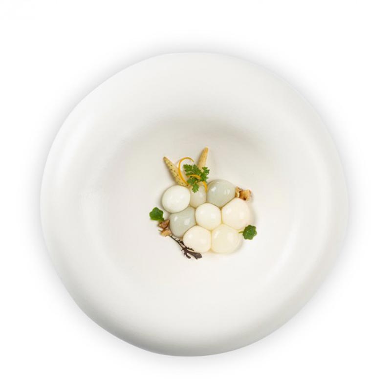 100 Chef Dune Beyaz Porselen Sunum 27x7 Tabagi Mat Cm