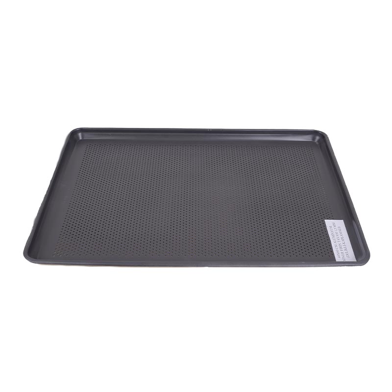 Almetal Alüminyum Delikli İtalyan Açılı Kaplamalı Tava, 2 mm, 60x80 cm, Siyah — Almetal