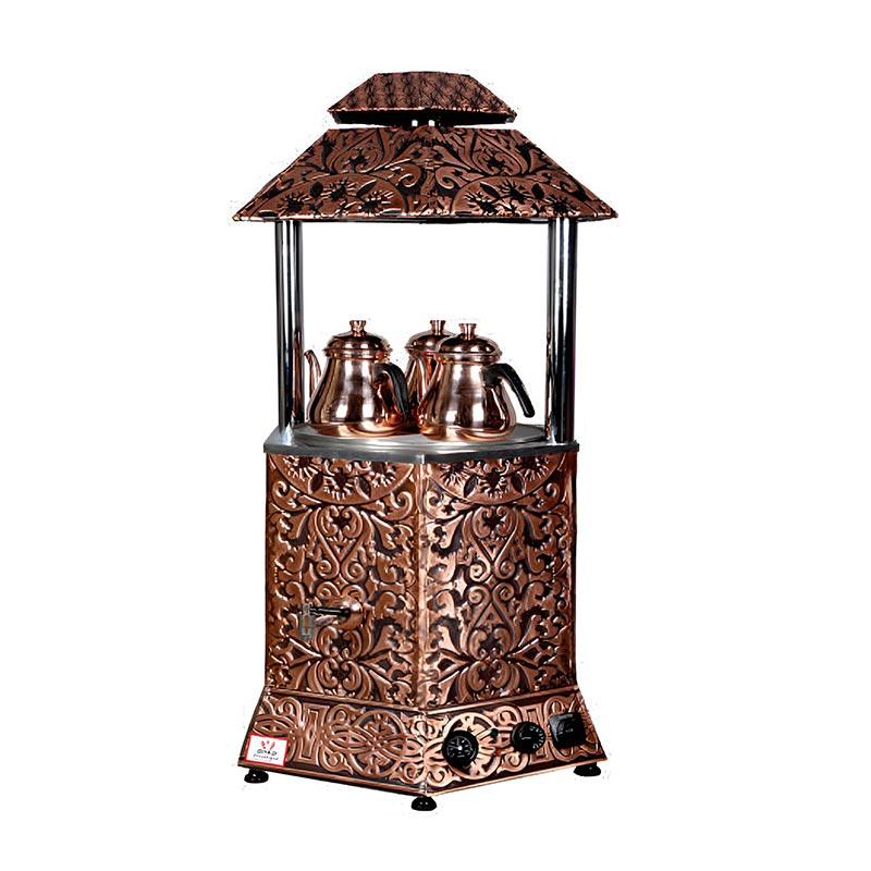 Anka Tek Demlikli Elektrikli Cay Makinesi L SETı-12 Bakir Pro Max