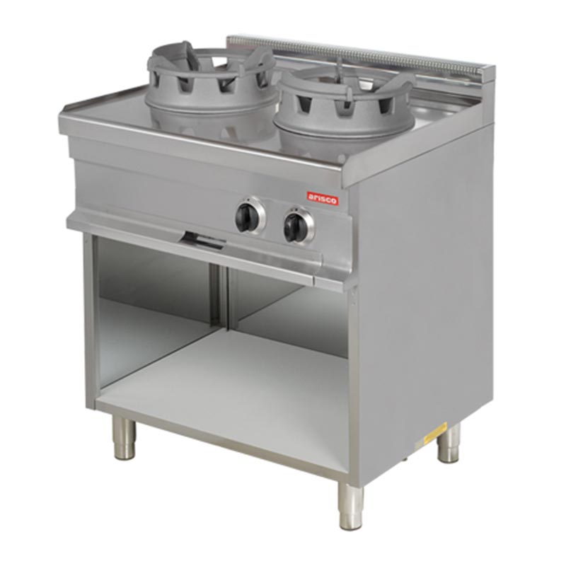 Arisco Hotmax 900 2 Gözlü Wok Ocak, 85x90x90 cm, Gazlı — Arisco