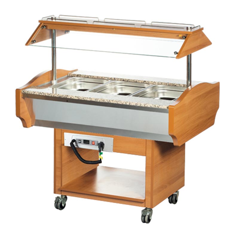 Arisco ısitmali Saladbar 1 GN-3 Kapasiteli Ceviz Elektrikli