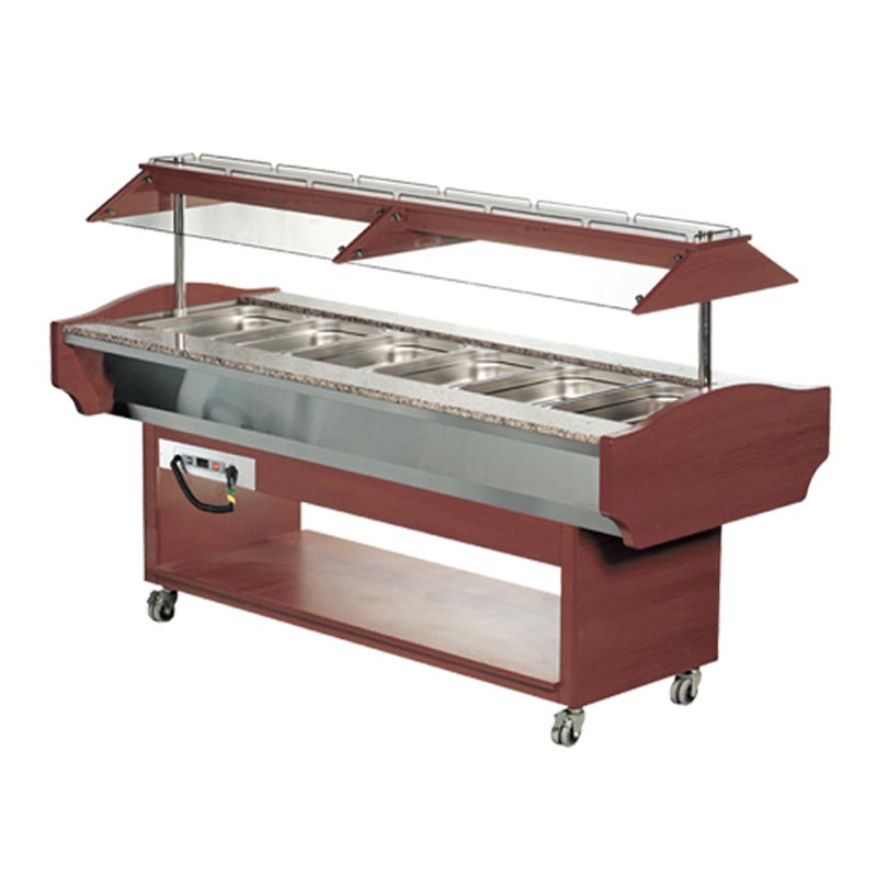 Arisco Saladbar 1 Elektrikli GN-6 Kapasiteli Maun ısitmalili