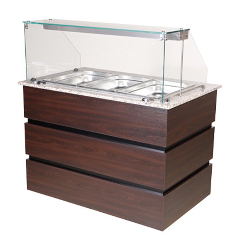 Arisco 1 Gn Kapasiteli Acik Dolapli 3 Kahverengi Sogutmali Saladbar