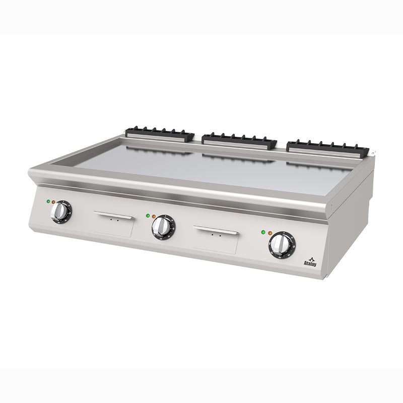 Atalay AEI-1273-CR 730 Seri Set Üstü Düz Pleyt Izgara, 120x73x30 cm, Krom, Elektrikli — Atalay