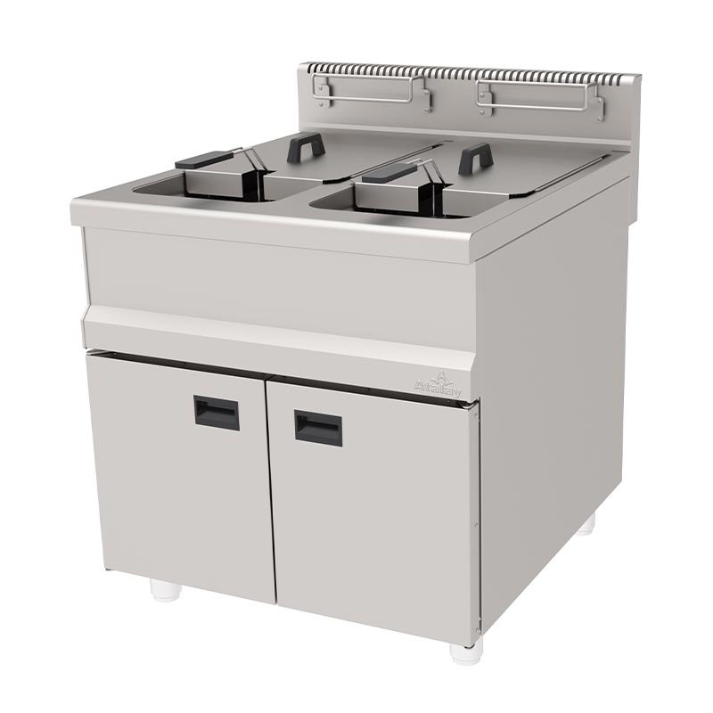 Atalay AGF-890 900 Seri Dolaplı İki Hazneli Fritöz, 2x30 L, LPG'li — Atalay