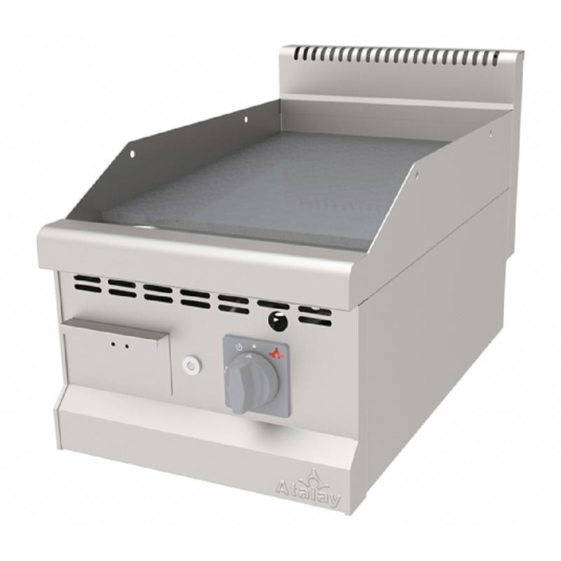 Atalay AGI-470NCR 700 Seri Nervürlü Pleyt Izgara, 40x70 cm, Krom Yüzeyli, LPG'li — Atalay