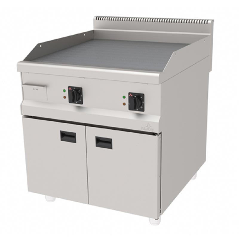 Atalay AGI-890NCR 900 Seri Nervürlü Pleyt Izgara, 80x90 cm, Krom Yüzeyli, LPG'li — Atalay