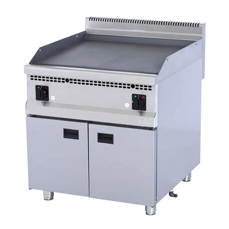 Atalay AGI-890NDCR 900 Seri Nervürlü + Düz Pleyt Izgara, 80x90 cm, Krom Yüzeyli, LPG'li — Atalay