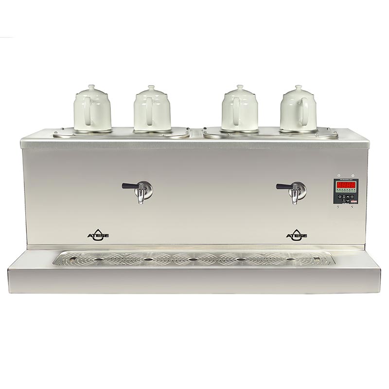 Ateşe Cappadocia Dijital 4 Demlikli Çay Kazanı, 30+30 L, Gaz+Elektrikli, Inox — Ateşe