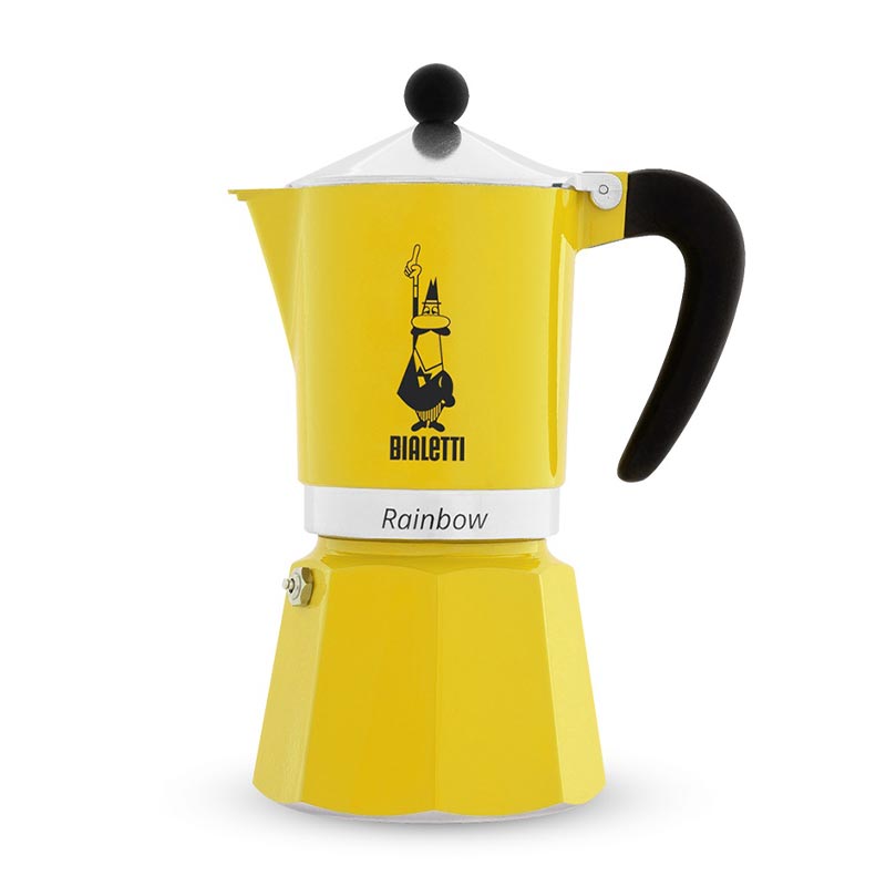 Bialetti Rainbow Moka Pot, 6 Cup, Sarı — Bialetti