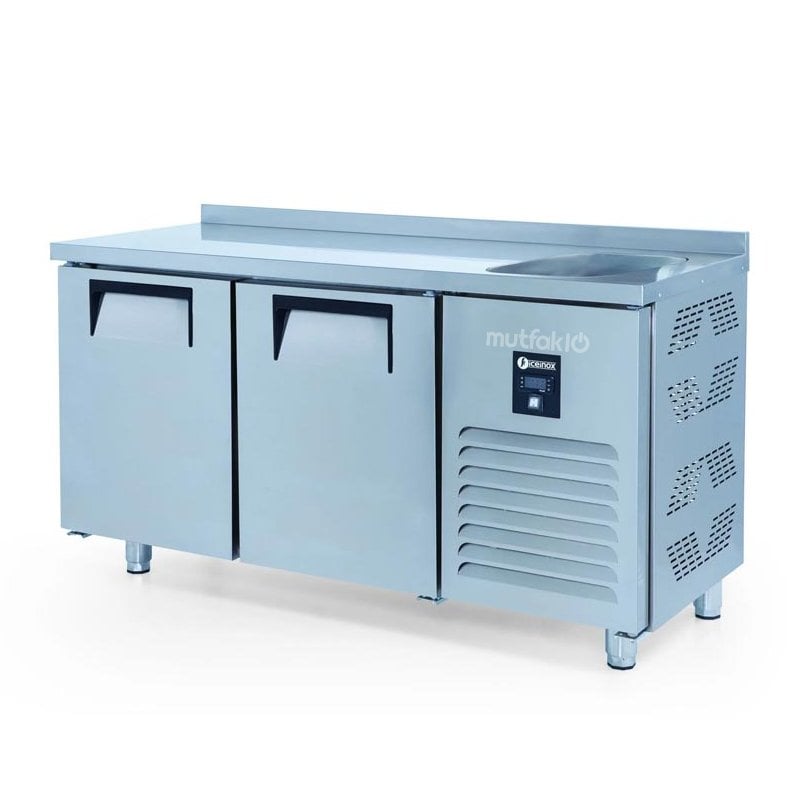 İceinox CTS 330 S CR Tezgah Tip 2 Kapılı Evyeli Buzdolabı 330 L 430 K 150x70x85 Cm — Iceinox — Görsel 1