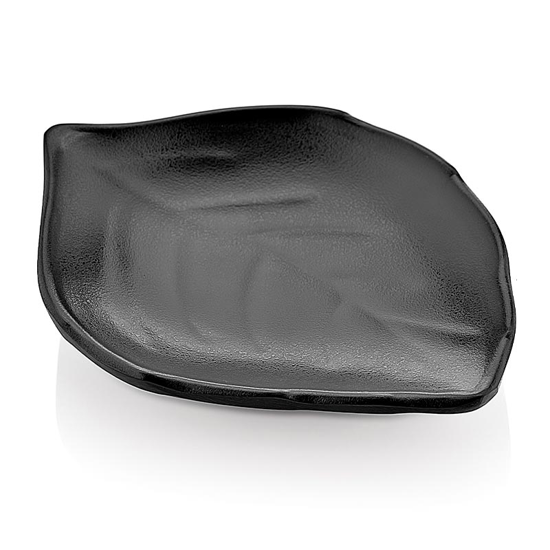 Biradlı 14027B Minimal Yaprak Sunum Tabağı, 11.4x8.6x2 cm, Siyah — Biradlı