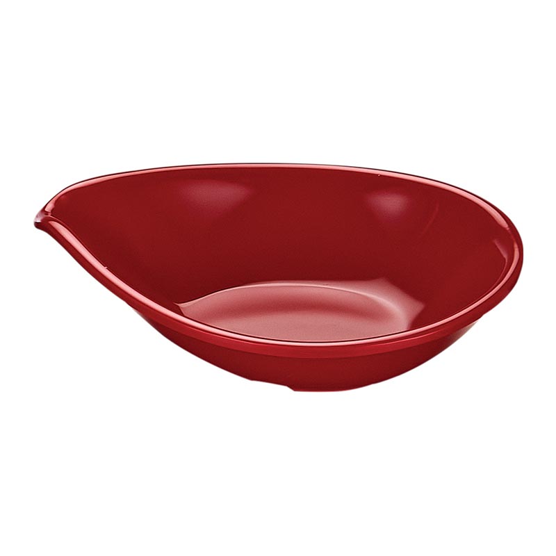 Biradlı BRD-515904 Oval Minimal Melamin Sunum Tabağı, 7x9x2 cm, Kırmızı — Biradlı