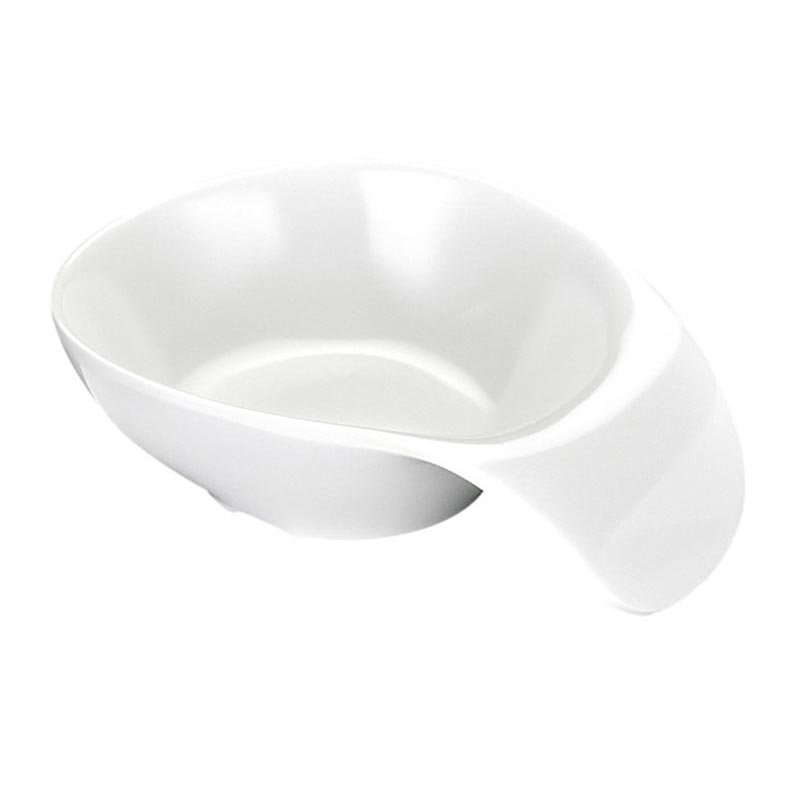 Biradlı BRD-516205 Açık Büfe Minimal Sos Tabağı, 13x9 cm, Beyaz — Biradlı