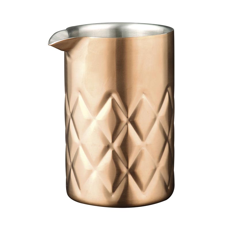 Biradli Grovy Celik Mixing Glass GRV-239 540 Cc Bakir