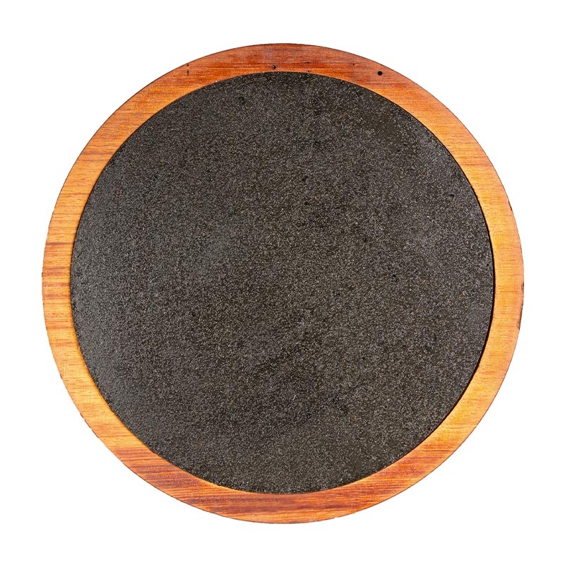 Biradlı GRV-1851 Yuvarlak Bazaltlı Steak Ahşap Sunum Tahtası, 32.5 cm — Biradlı