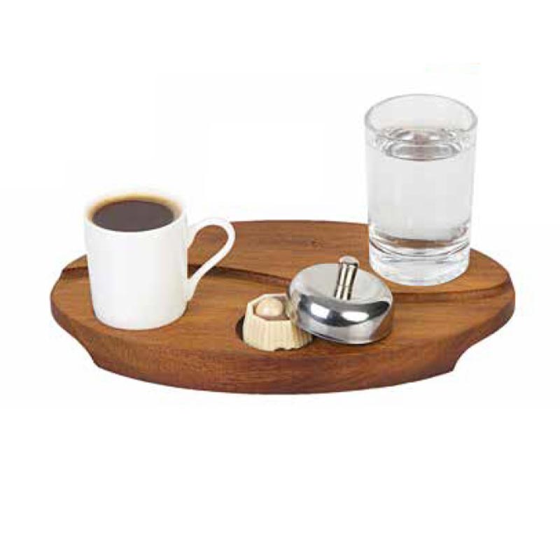 Biradlı GRV-339 Çekirdek Model Ahşap Türk Kahve Sunum Seti, 23x14 cm — Biradlı