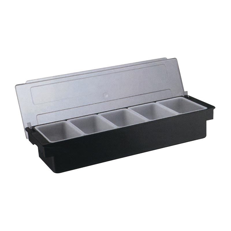 Biradlı H-10313 Kapaklı Polikarbon Bar Konteyner, 5'li, 50x16x9 cm, Siyah — Biradlı — Görsel 1
