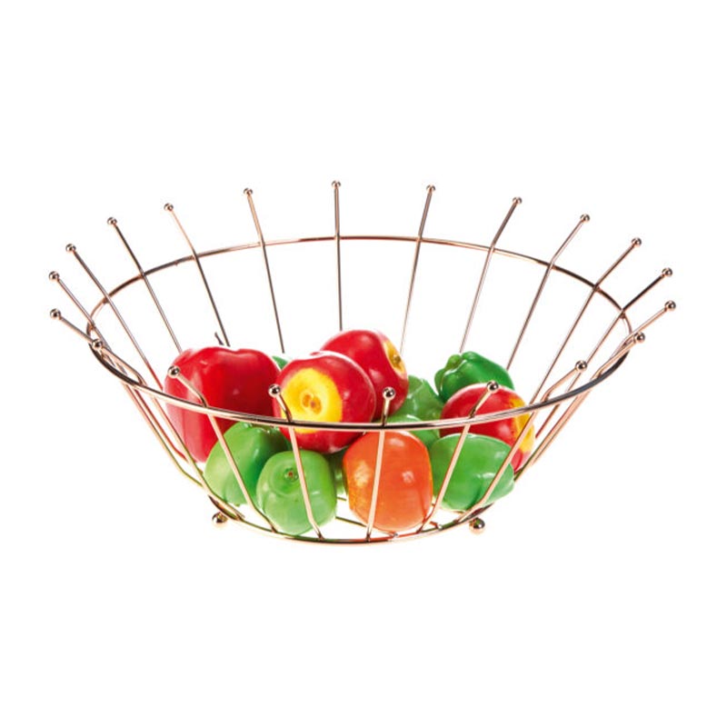 Biradlı HW1160 Tel Meyve Sunum Kasesi, 30x13 cm, Altın — Biradlı