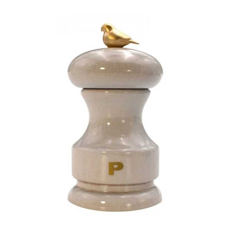 Bisetti Tuz Degirmeni Beyaz Cm 11 Kayin Ahsap Bird