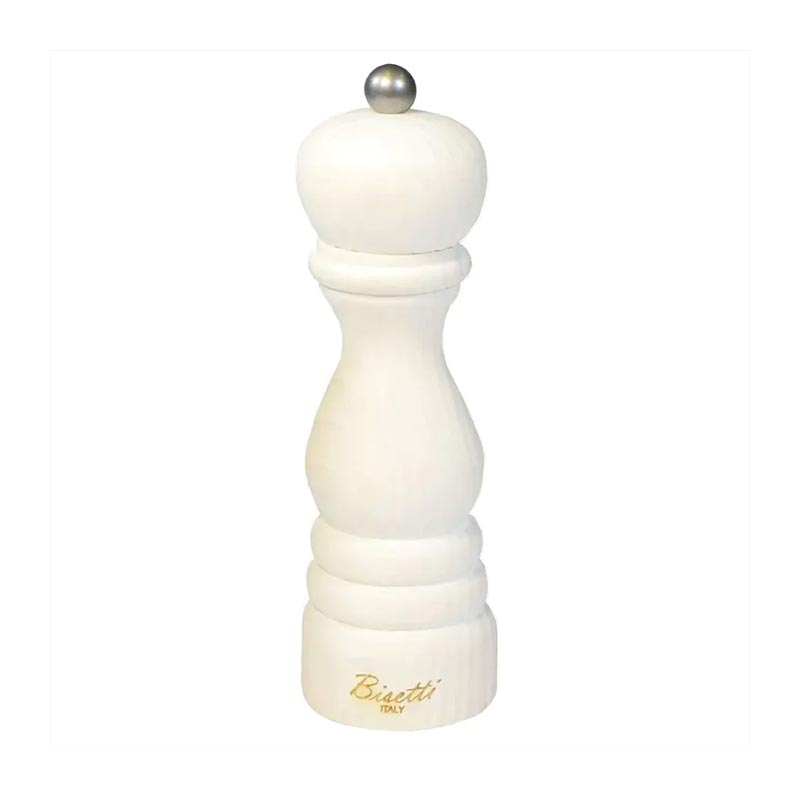Bisetti Karabiber Degirmeni Beyaz 19 Cm Ahsap Nostaljik