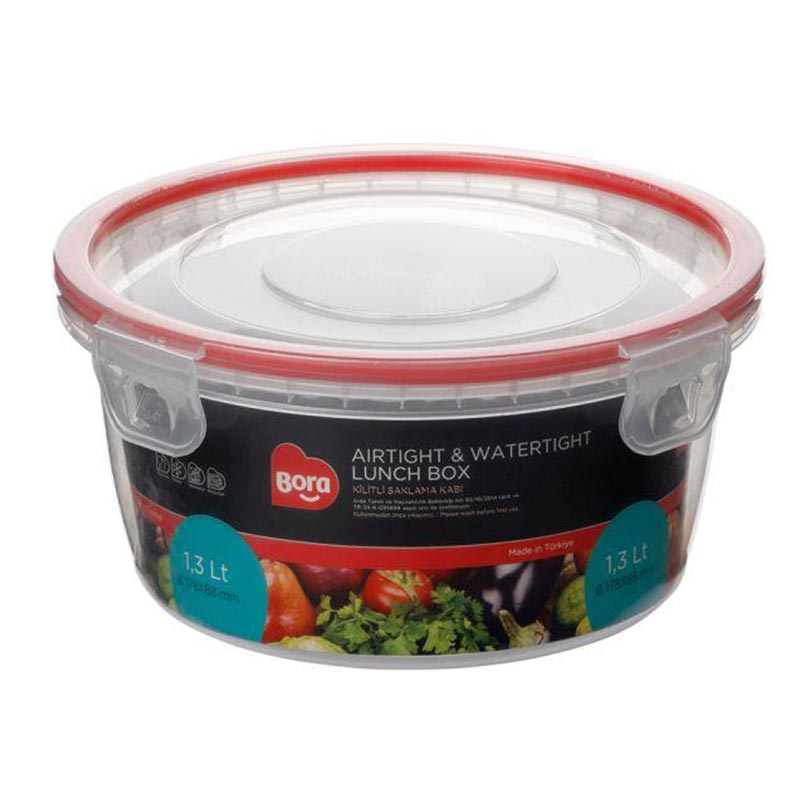Bora Plastik Click Yuvarlak Saklama Kabı, 1.3 L — Bora Plastik — Görsel 1