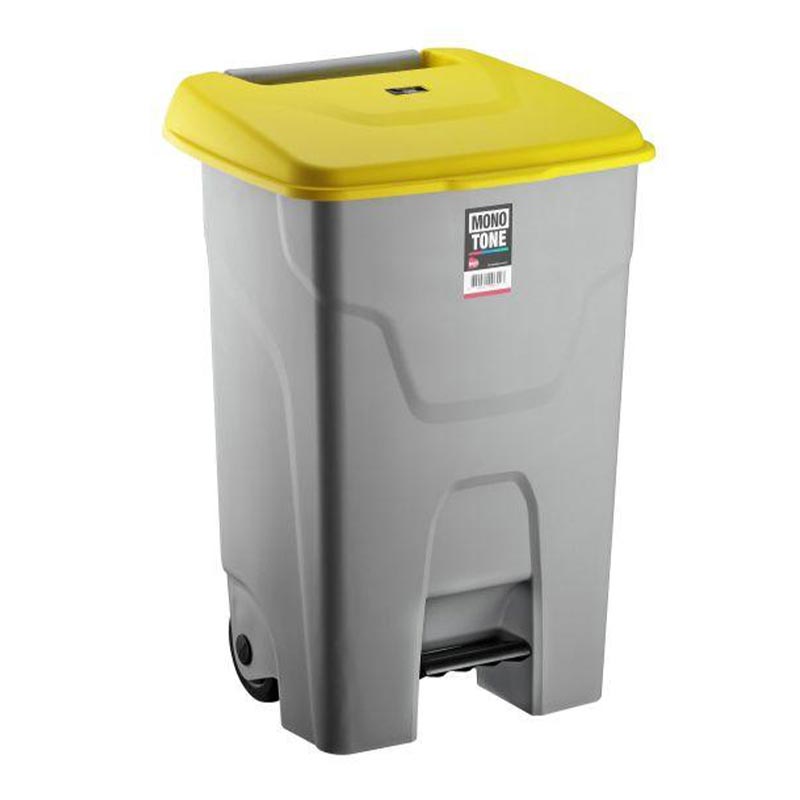 Bora Plastik Çöp Kovası, Pedallı, 80 L, Gri — Bora Plastik
