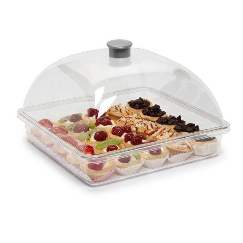 Bora Plastik Kare Pasta Kek Kabi 26x26 Takim Kapakli Cm