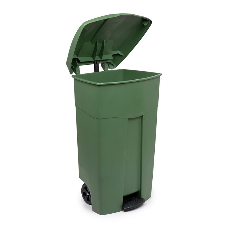 Bora Plastik Pedallı Çöp Kovası, 125 L, Yeşil — Bora Plastik