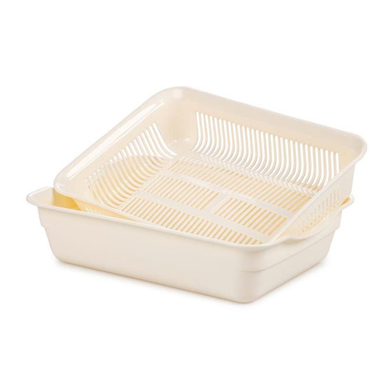 Bora Plastik Sebze ve Meyve Süzgeci, 26 cm, Bej — Bora Plastik