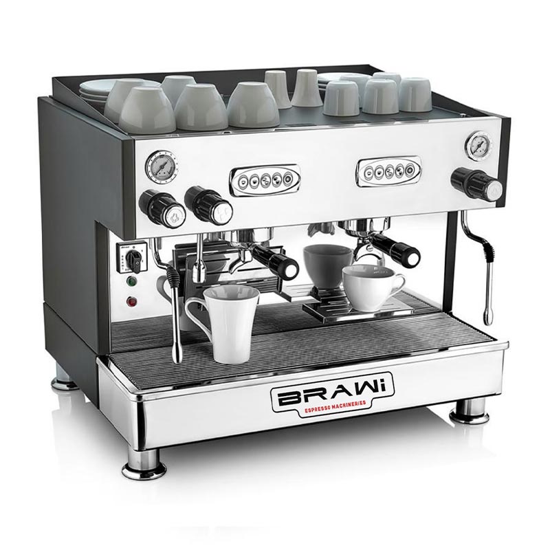 Brawi Tall Cup Tam Espresso Kahve Makinesi 2 Gruplu Otomatik Siyah