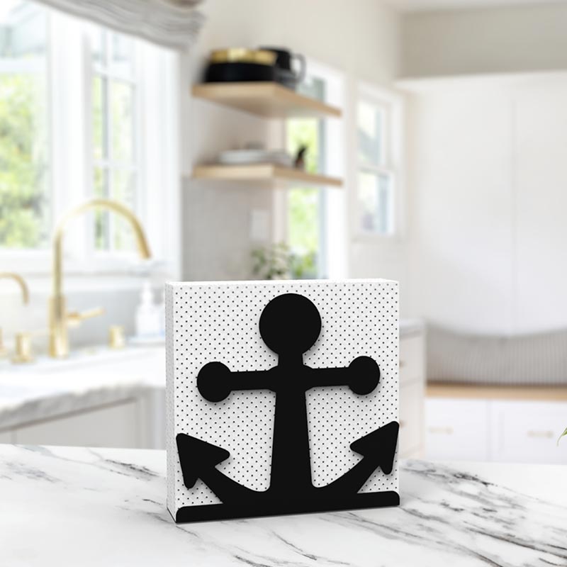 Decorelax Çapa Temalı Metal Peçetelik, Siyah — Decorelax — Görsel 3