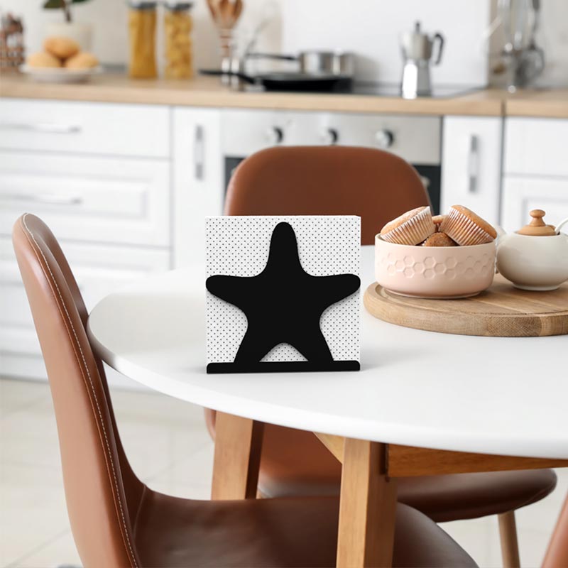 Decorelax Deniz Yıldızı Temalı Metal Peçetelik, Siyah — Decorelax — Görsel 4