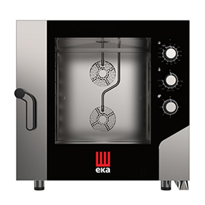 Eka Konveksiyonlu Elektromekanik Elektrikli Fırın Nemlendirmeli 6 ADET-2 1 Gn MKF-621 Tepsi Kapasiteli S