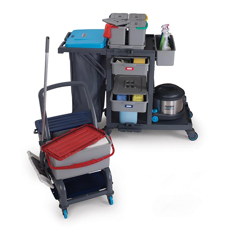 Fantom 2 Aksesuar Takimli Cekmeceli Temizlik Arabasi 73142 Cop Bolmeli Procart