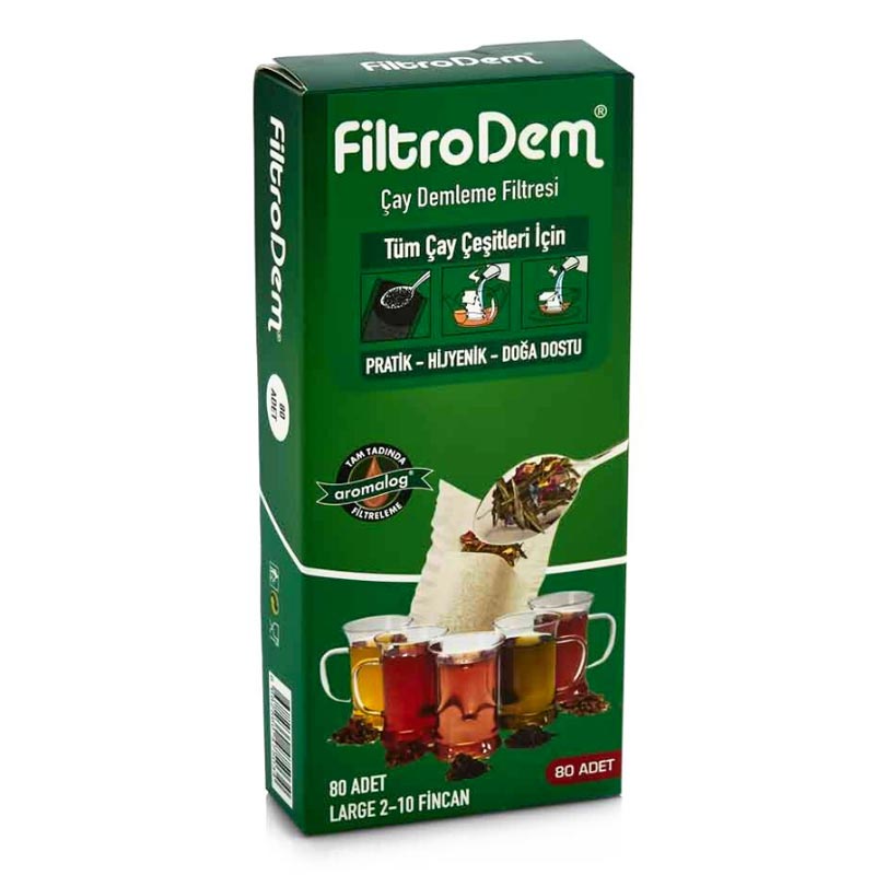 FiltroDem L 2-10 Fincan Çay Demleme Poşeti, 80 Adet — FiltroDem