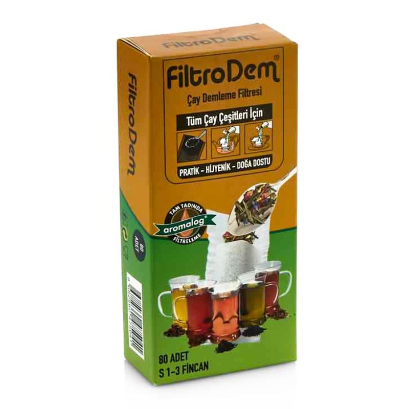 FiltroDem S 1-3 Fincan Çay Demleme Poşeti, 80 Adet — FiltroDem