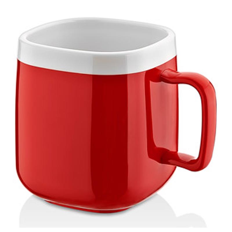 Gastrocups Ml Polikarbonat KUPA-330 Beyaz Kirmizi Kare