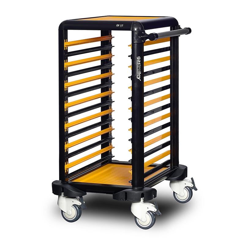 Gastrolley 75 Tekli Gastronorm Küvet Taşıma Arabası, Etrafı Açık, 53x71x99 cm — Gastrolley