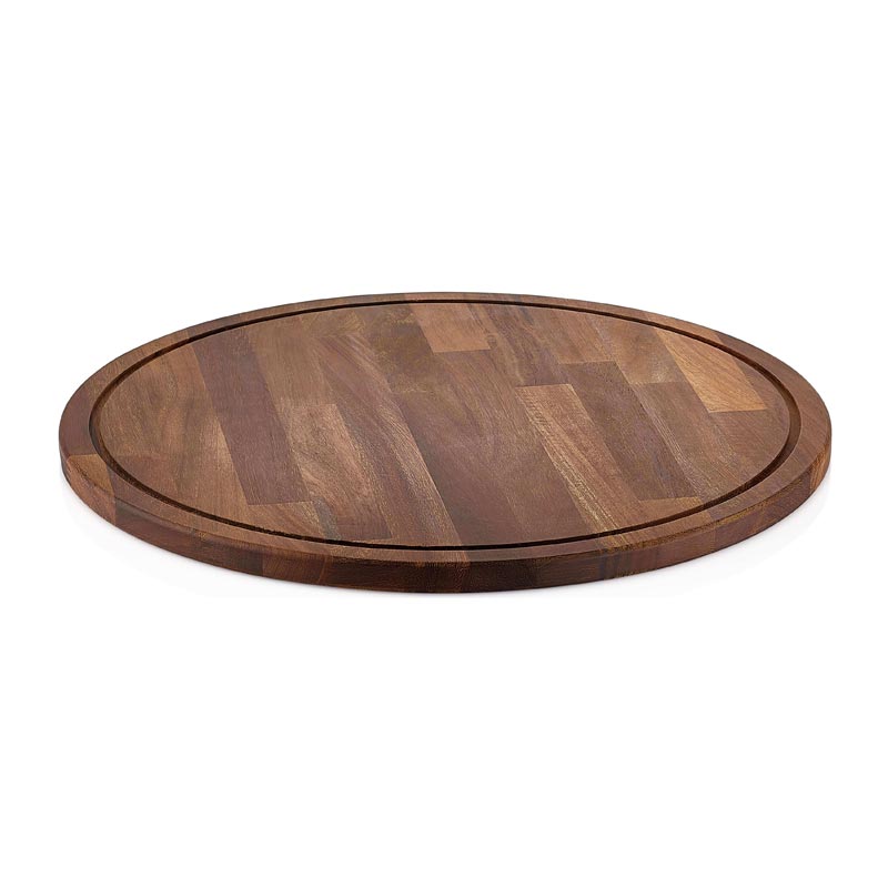 Gastroplast Yuvarlak Fanus Tepsisi 30 Cm Kahverengi Ahsap