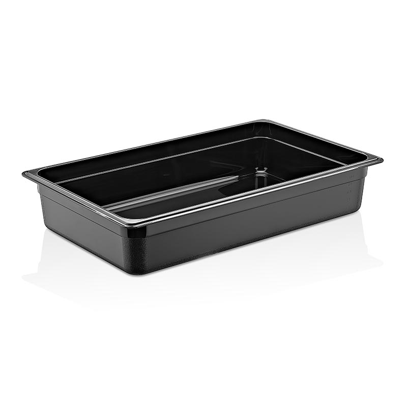 GastroPlast GN1/1-100 mm Polipropilen Gastronorm Küvet, Siyah — GastroPlast