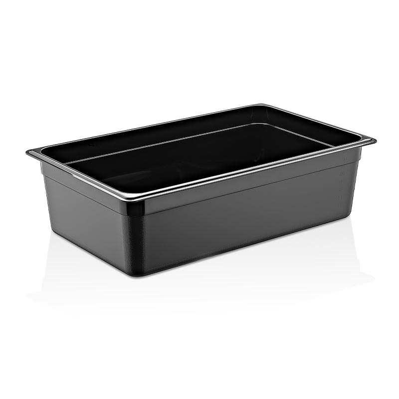GastroPlast GN1/1-150 mm Polipropilen Gastronorm Küvet, Siyah — GastroPlast