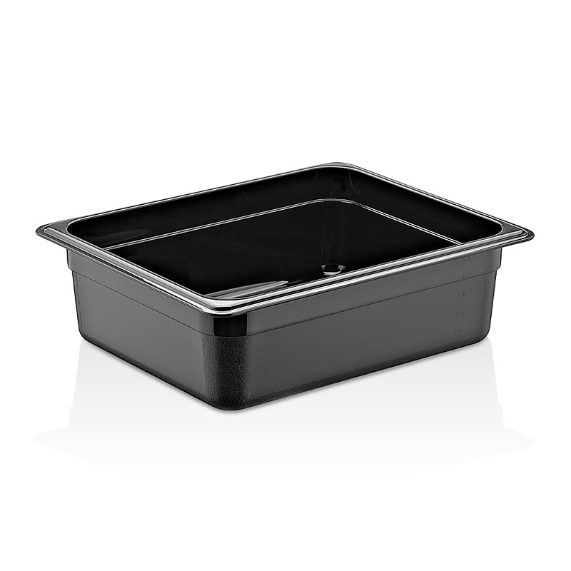 GastroPlast GN1/2-100 mm Polipropilen Gastronorm Küvet, Siyah — GastroPlast
