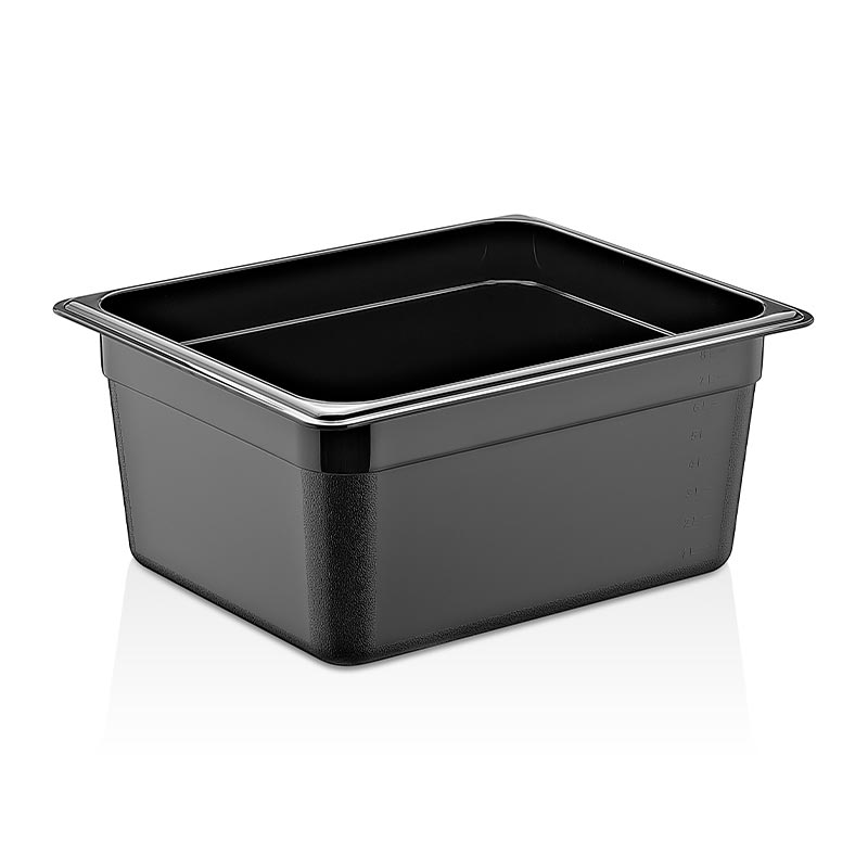 GastroPlast GN1/2-200 mm Polipropilen Gastronorm Küvet, Siyah — GastroPlast