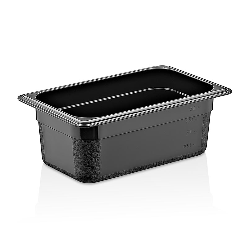 GastroPlast GN1/4-100 mm Polipropilen Gastronorm Küvet, Siyah — GastroPlast