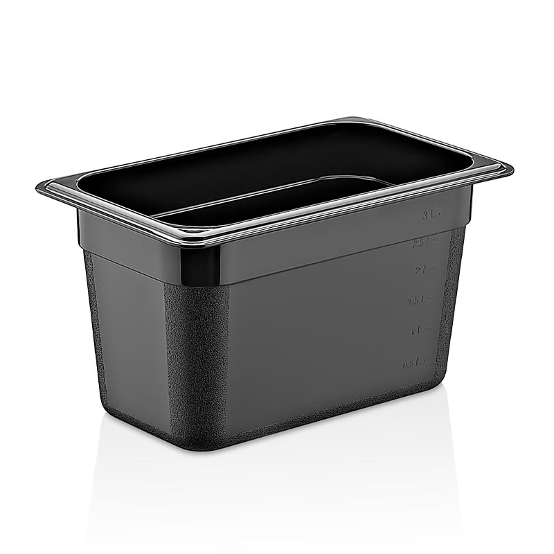 GastroPlast GN1/4-150 mm Polipropilen Gastronorm Küvet, Siyah — GastroPlast