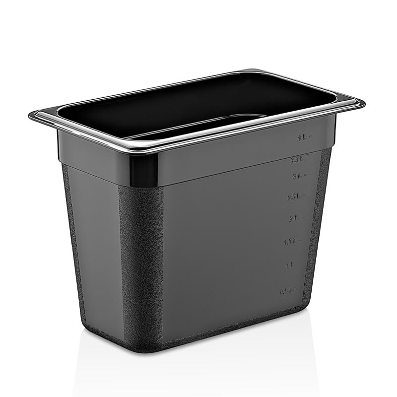 GastroPlast GN1/4-200 mm Polipropilen Gastronorm Küvet, Siyah — GastroPlast
