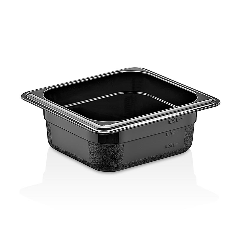 GastroPlast GN1/6-65 mm Polipropilen Gastronorm Küvet, Siyah — GastroPlast