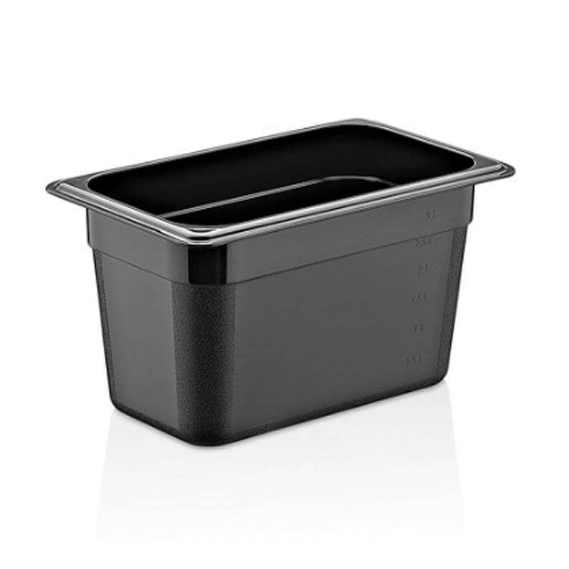 GastroPlast GN1/9-100 mm Polikarbon Gastronorm Küvet, Siyah — GastroPlast