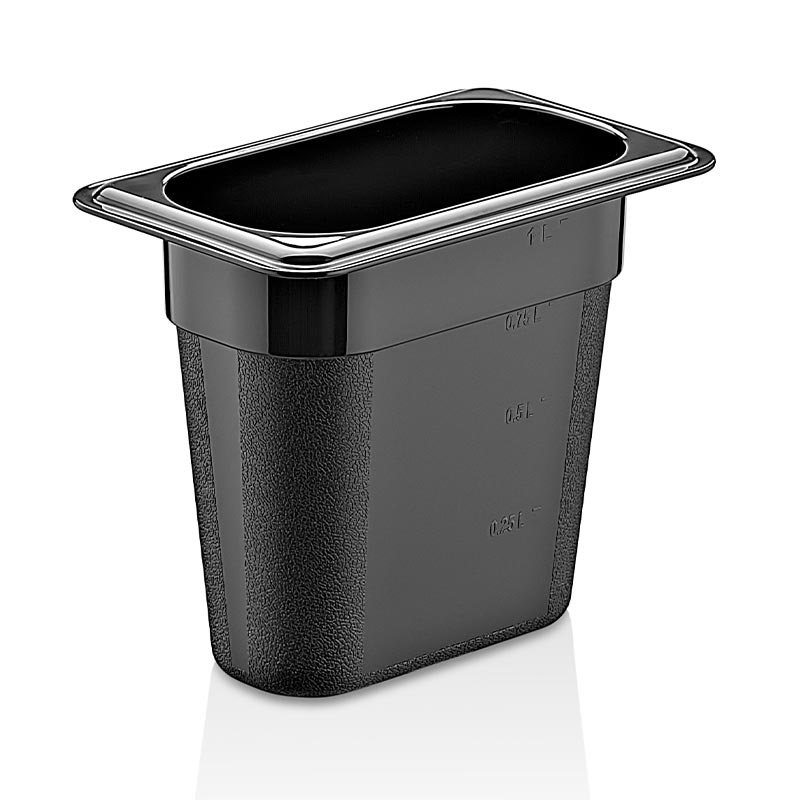 GastroPlast GN1/9-150 mm Polipropilen Gastronorm Küvet, Siyah — GastroPlast — Görsel 1